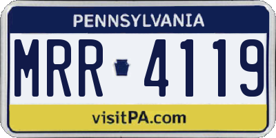 PA license plate MRR4119