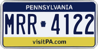 PA license plate MRR4122