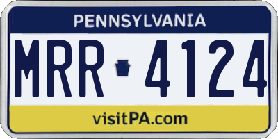 PA license plate MRR4124