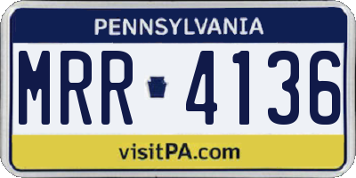 PA license plate MRR4136