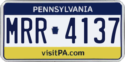 PA license plate MRR4137