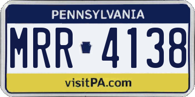 PA license plate MRR4138