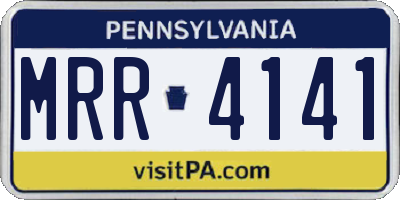 PA license plate MRR4141
