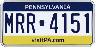 PA license plate MRR4151