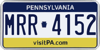 PA license plate MRR4152