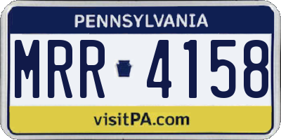 PA license plate MRR4158