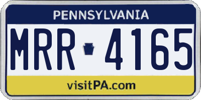 PA license plate MRR4165