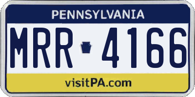 PA license plate MRR4166