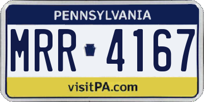 PA license plate MRR4167