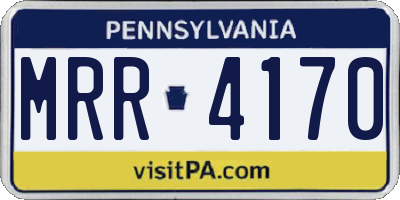 PA license plate MRR4170
