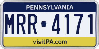 PA license plate MRR4171