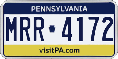 PA license plate MRR4172