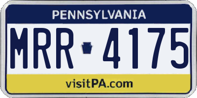 PA license plate MRR4175