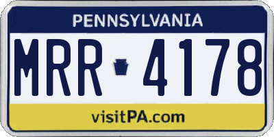 PA license plate MRR4178
