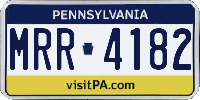 PA license plate MRR4182