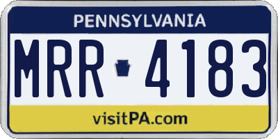 PA license plate MRR4183