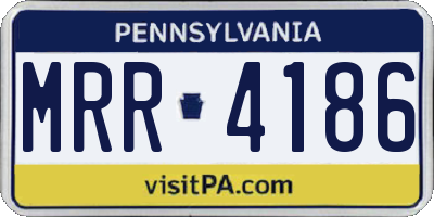 PA license plate MRR4186