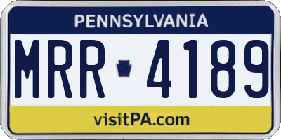 PA license plate MRR4189