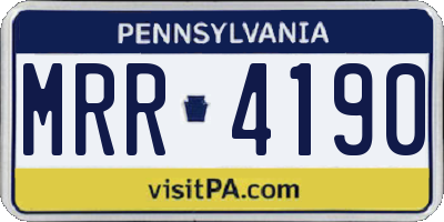 PA license plate MRR4190