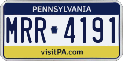 PA license plate MRR4191