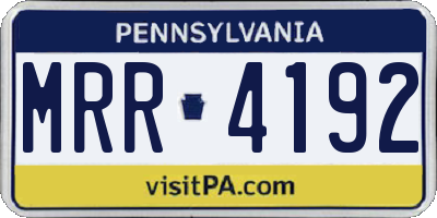 PA license plate MRR4192