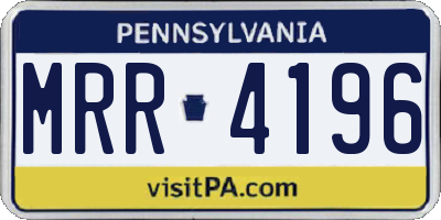 PA license plate MRR4196