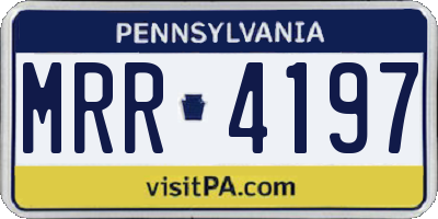 PA license plate MRR4197