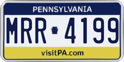 PA license plate MRR4199