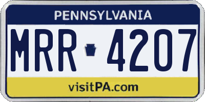 PA license plate MRR4207