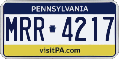 PA license plate MRR4217