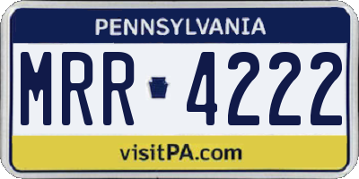 PA license plate MRR4222