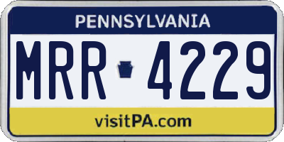 PA license plate MRR4229