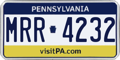 PA license plate MRR4232