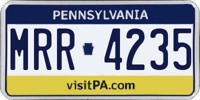 PA license plate MRR4235