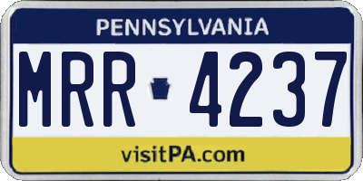 PA license plate MRR4237