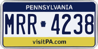 PA license plate MRR4238