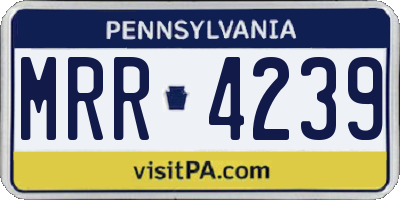 PA license plate MRR4239