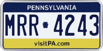 PA license plate MRR4243