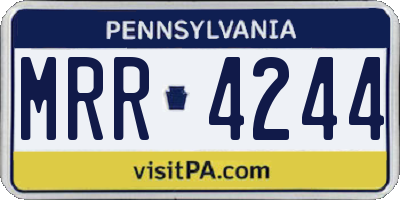PA license plate MRR4244