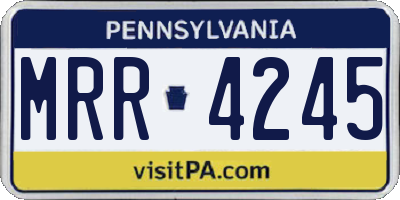 PA license plate MRR4245