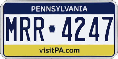 PA license plate MRR4247