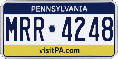 PA license plate MRR4248