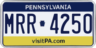 PA license plate MRR4250