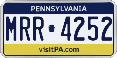 PA license plate MRR4252