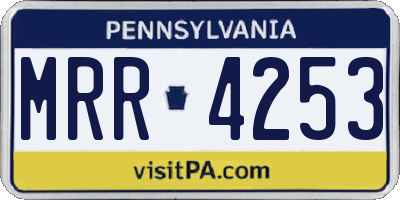 PA license plate MRR4253