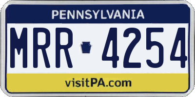 PA license plate MRR4254
