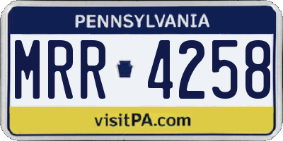 PA license plate MRR4258