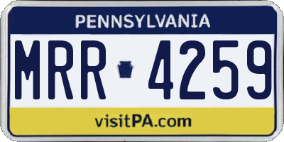 PA license plate MRR4259