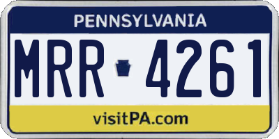 PA license plate MRR4261