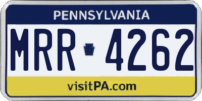PA license plate MRR4262